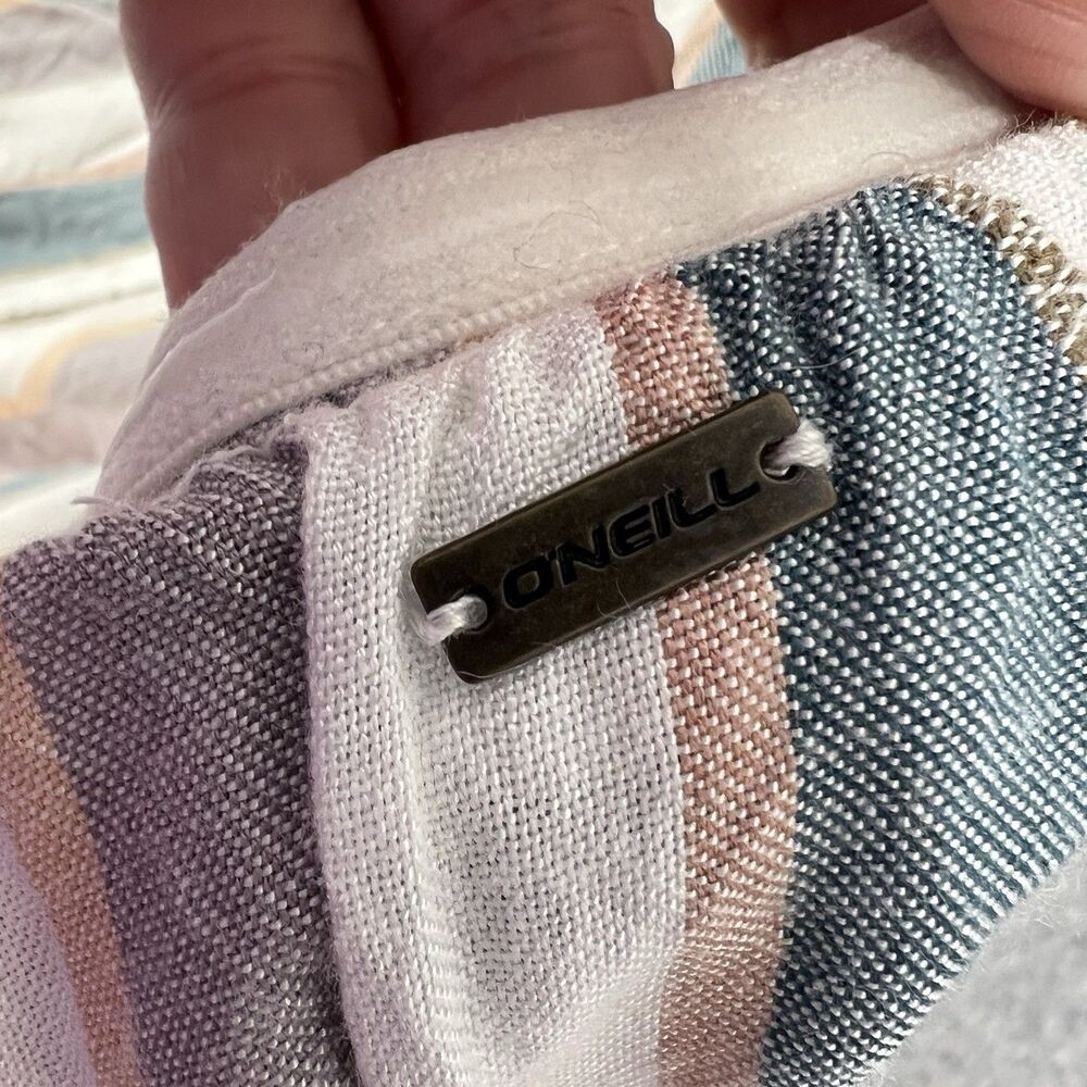 ONeill Strapless Romper Jumpsuit Women Size XL Striped Casual cover up resort - Picture 7 of 10